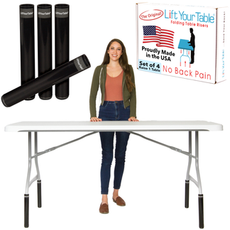 Folding Table Risers (Choose Your Height and Foot) – Lift Your Table ...
