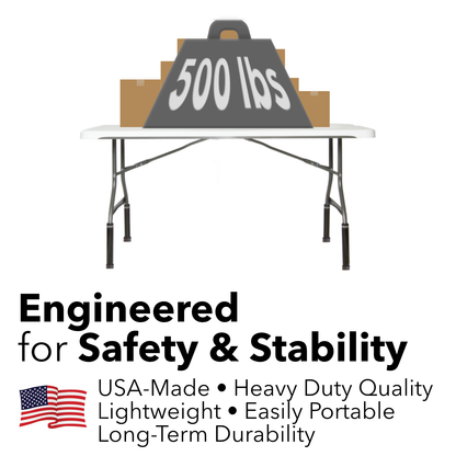 Folding Table Risers (Choose Your Height and Foot)