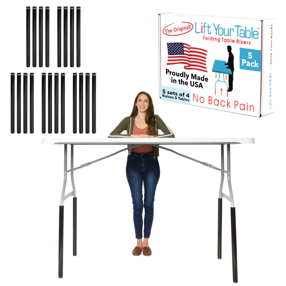 (5 Pack) Folding Table Risers Commercial Packs (Choose Your Height and ...