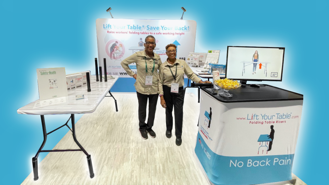 Lift Your Table® folding table risers at the National Safety Conference in San Diego 2022.